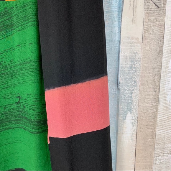 Issey Miyake M Colorful Silk Maxi Shirt Dress Rare - Picture 7 of 8